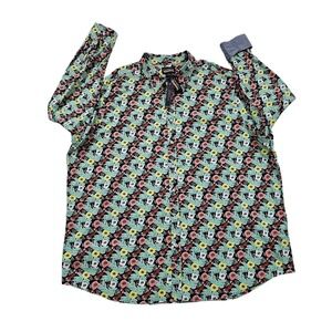 NWT Cremieux Premium Denim Floral Stretch Button Down Shirt‎ 4XLT